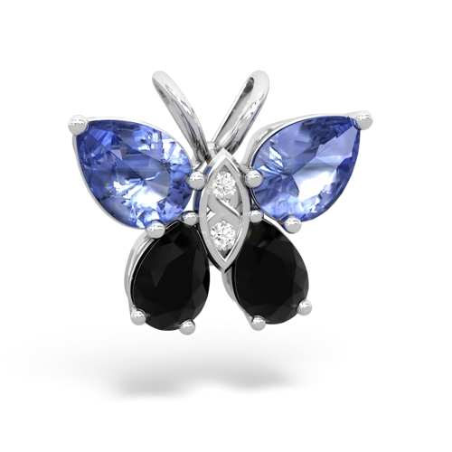 tanzanite-onyx butterfly pendant
