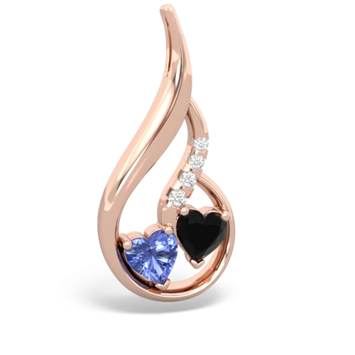 tanzanite-onyx keepsake swirl pendant