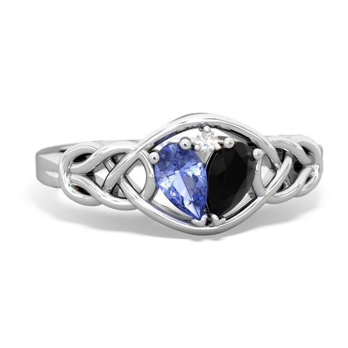 tanzanite-onyx celtic knot ring