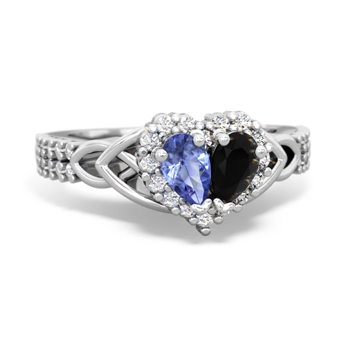 tanzanite-onyx keepsake engagement ring