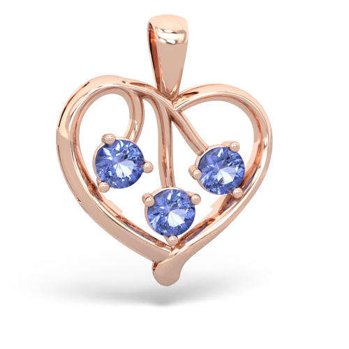 tanzanite love heart pendant