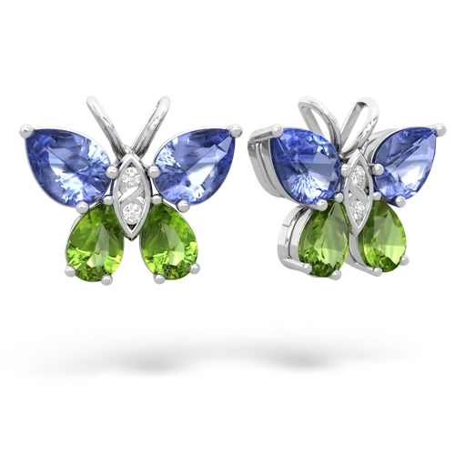 tanzanite-peridot butterfly earrings
