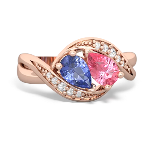 tanzanite-pink sapphire keepsake curls ring