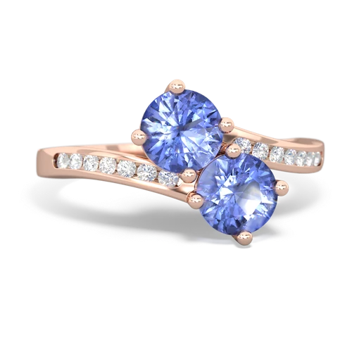 tanzanite two stone channel ring