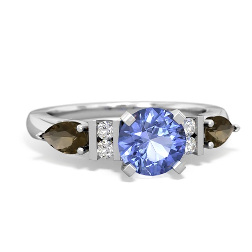 tanzanite-smoky quartz engagement ring