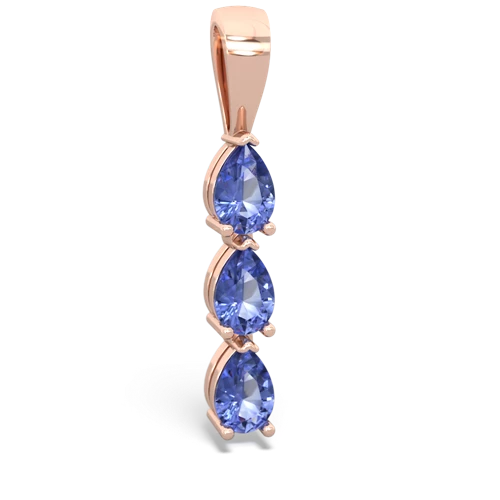 peridot-blue topaz three stone pendant