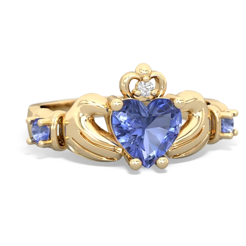 blue topaz-peridot claddagh ring