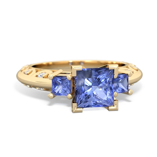 blue topaz-lab emerald engagement ring