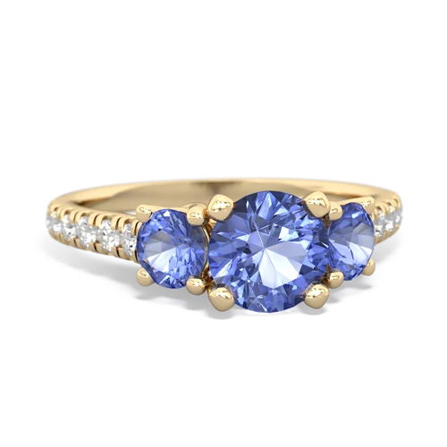 aquamarine-garnet trellis pave ring