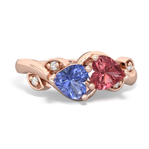tanzanite-tourmaline floral keepsake ring