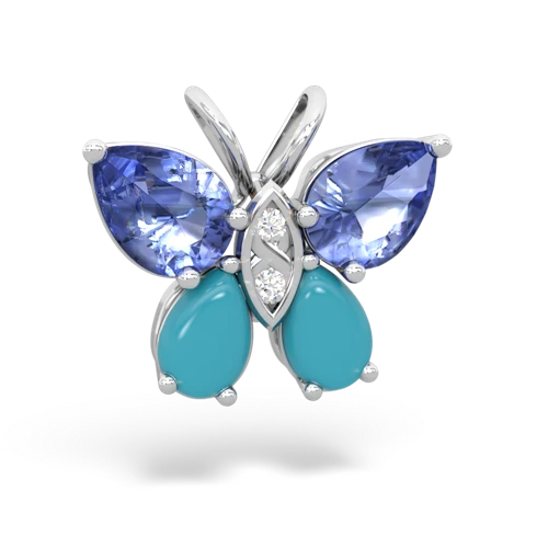 tanzanite-turquoise butterfly pendant