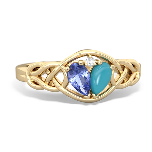 tanzanite-turquoise celtic knot ring