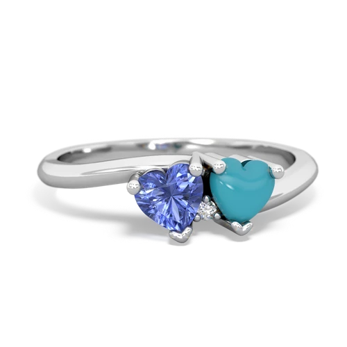 tanzanite-turquoise sweethearts promise ring