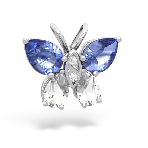 tanzanite-white topaz butterfly pendant