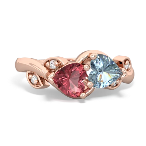 tourmaline-aquamarine floral keepsake ring