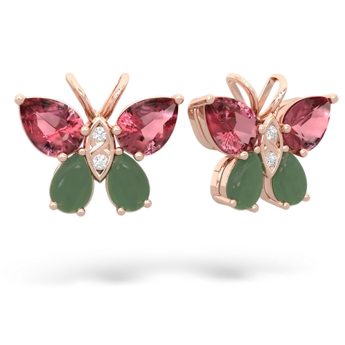 tourmaline-jade butterfly earrings