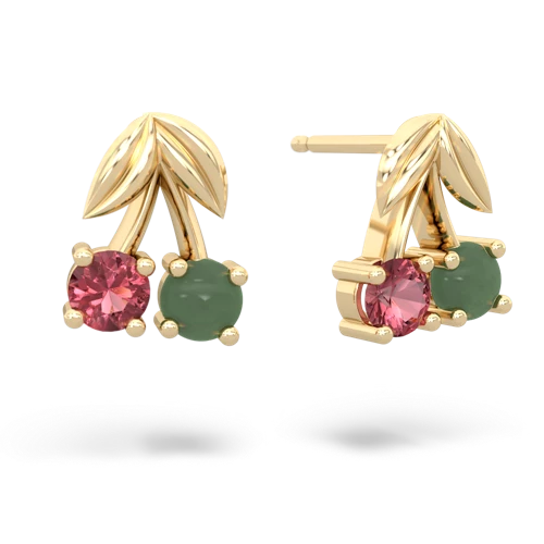 tourmaline-jade cherries earrings