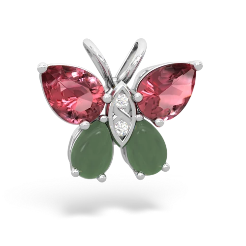 tourmaline-jade butterfly pendant