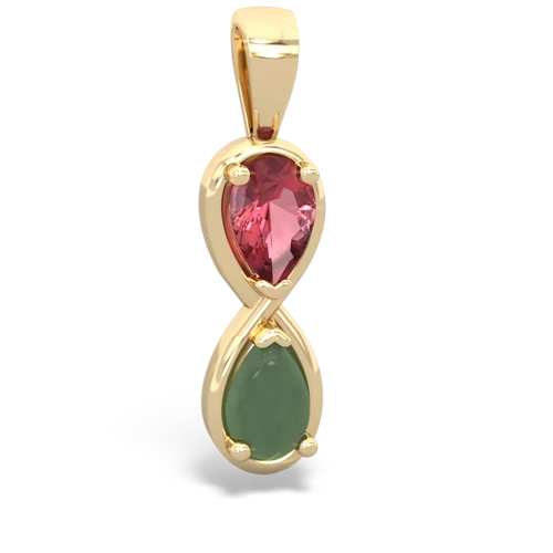 tourmaline-jade infinity pendant