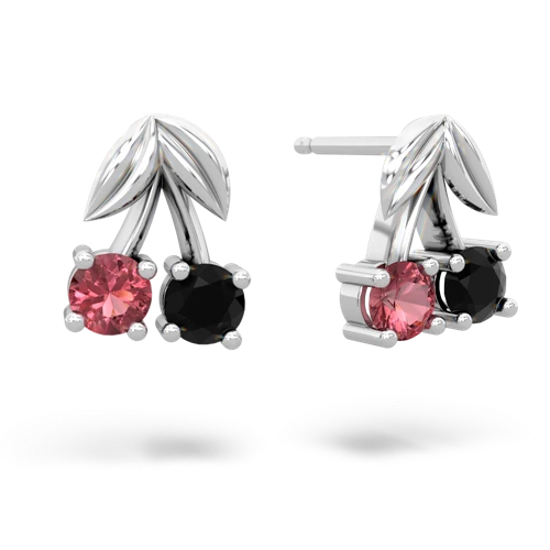 tourmaline-onyx cherries earrings
