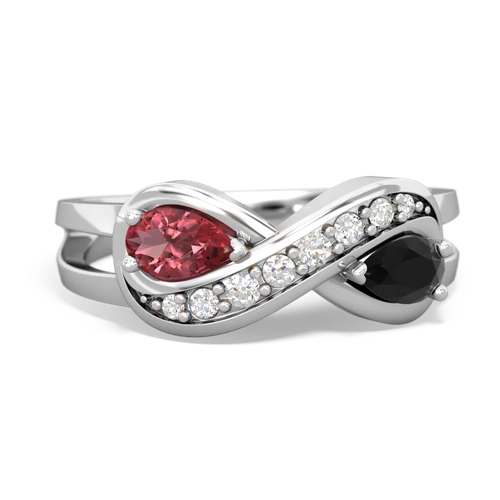 tourmaline-onyx diamond infinity ring