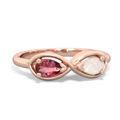 tourmaline-opal infinity ring
