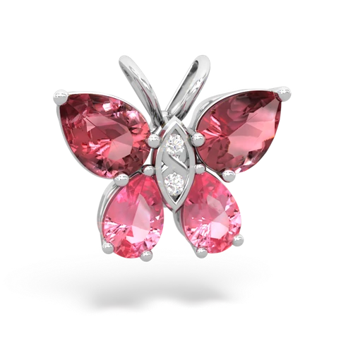 tourmaline-pink sapphire butterfly pendant