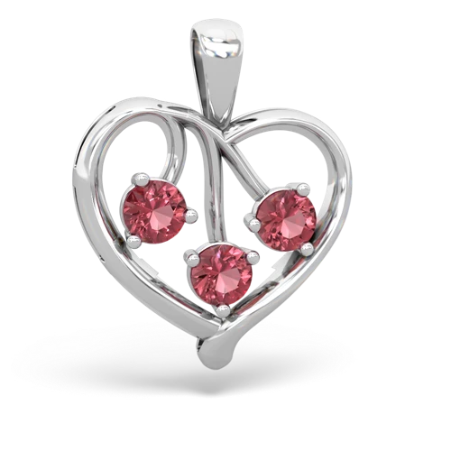 pink sapphire-garnet love heart pendant