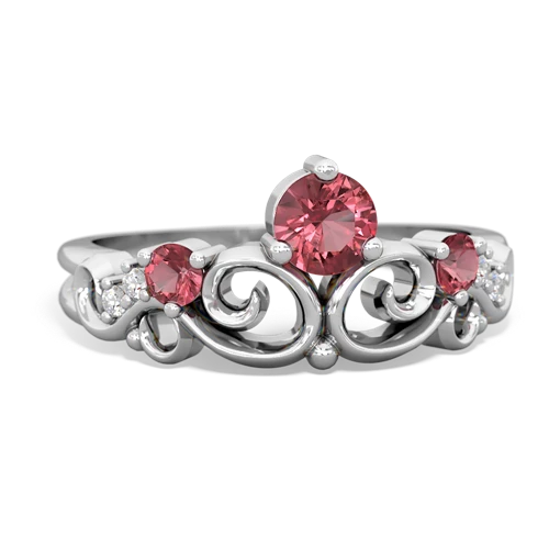 pink sapphire-lab ruby crown keepsake ring