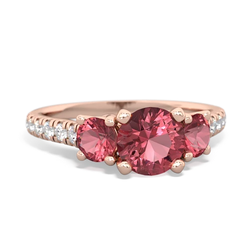 turquoise-pink sapphire trellis pave ring