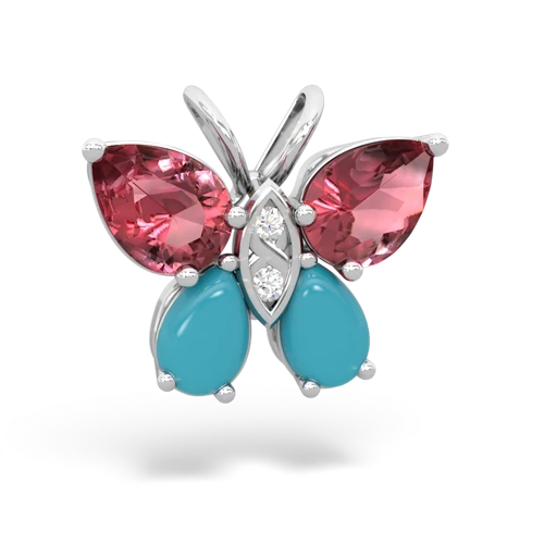 tourmaline-turquoise butterfly pendant
