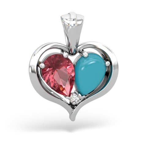 tourmaline-turquoise half heart whole pendant