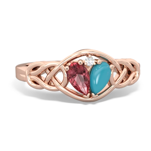 tourmaline-turquoise celtic knot ring