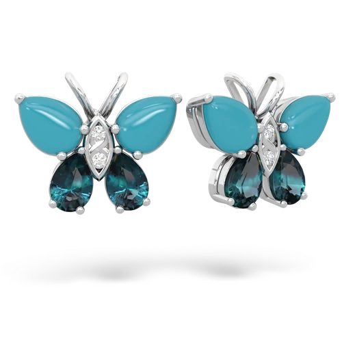 turquoise-alexandrite butterfly earrings