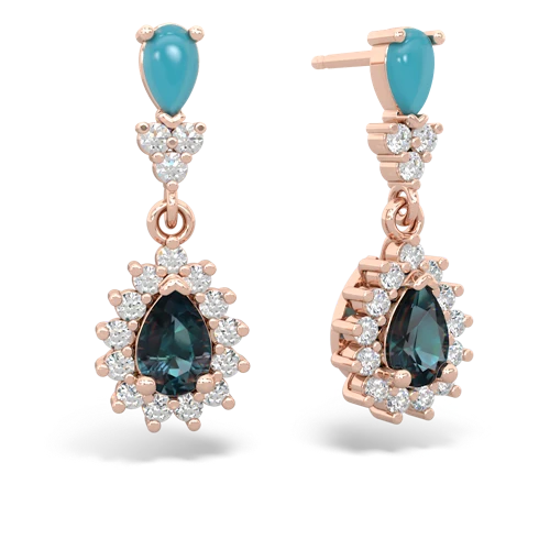 turquoise-alexandrite dangle earrings