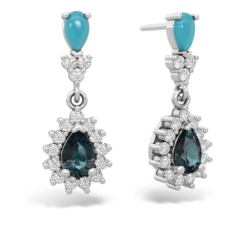 turquoise-alexandrite dangle earrings