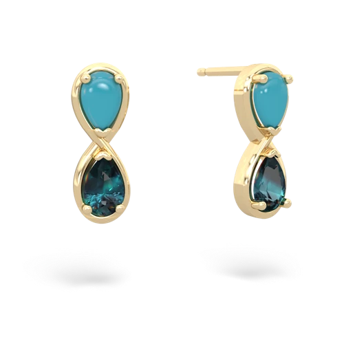 turquoise-alexandrite infinity earrings