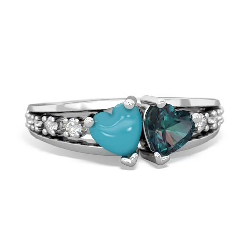 turquoise-alexandrite modern ring