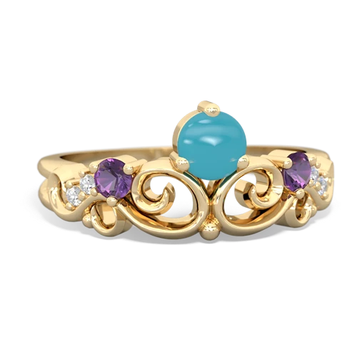 turquoise-amethyst crown keepsake ring