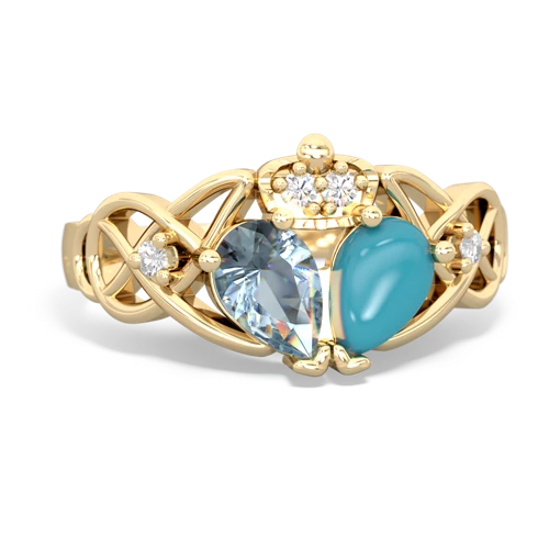 turquoise-aquamarine claddagh ring
