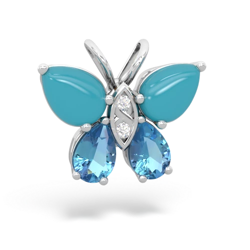 turquoise-blue topaz butterfly pendant