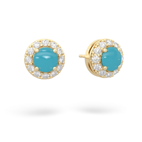 turquoise classic halo earrings