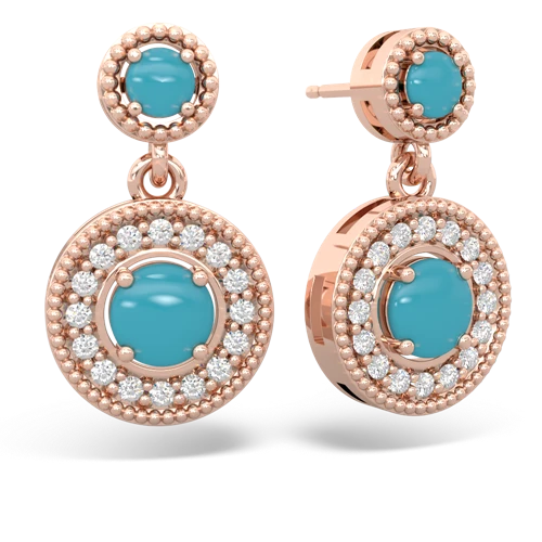 turquoise halo earrings