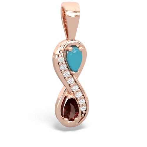 turquoise-garnet keepsake infinity pendant