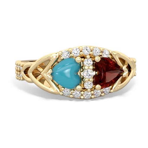 turquoise-garnet keepsake engagement ring