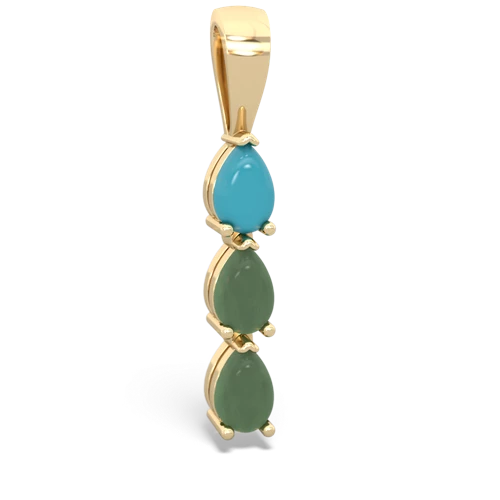 turquoise-jade three stone pendant
