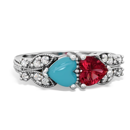 turquoise-lab ruby keepsake butterfly ring