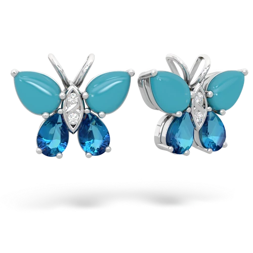 turquoise-london topaz butterfly earrings