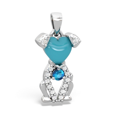 turquoise-london topaz birthstone puppy pendant