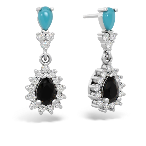 turquoise-onyx dangle earrings